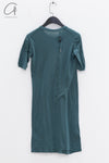 Boris Bidjan Saberi WTS1 series long hand-dyed short-sleeved cotton T-shirt WTS1.LONG FTT00001-HZ Seaweed